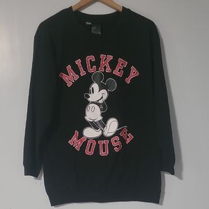 Ptp 22 .length28 .sleeve 21 Disney Black Crewneck Mickey Mouse Sweater